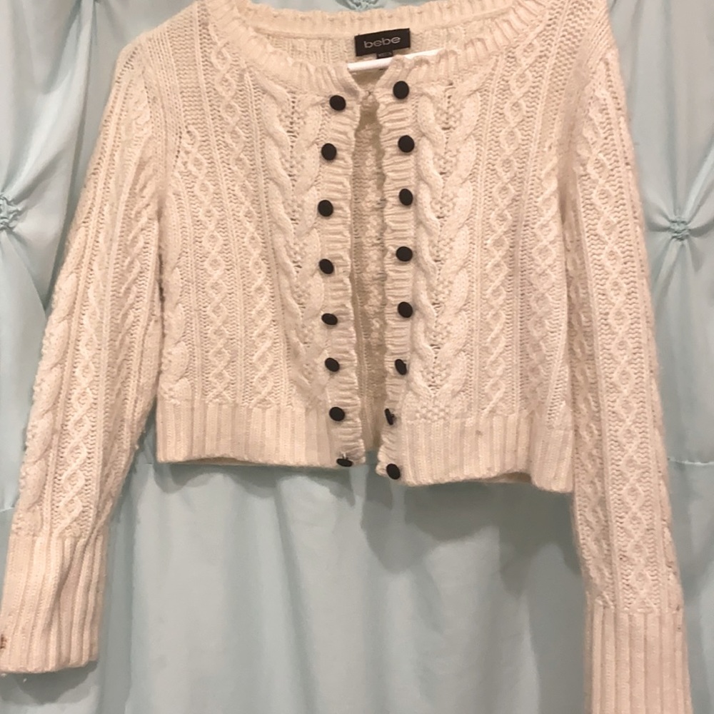 Bebe cropped Angora sweater